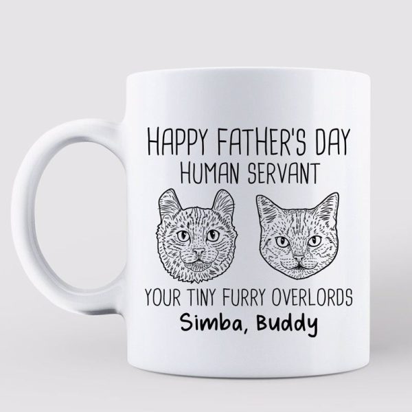 Good Morning Human Servant Cat Head Outline Personalized Mug Good Morning Human Servant Cat Head Outline Personalized Mug