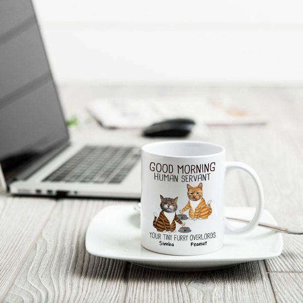 Good Morning Human Servant Custom Face Photo Cats Personslized Mug