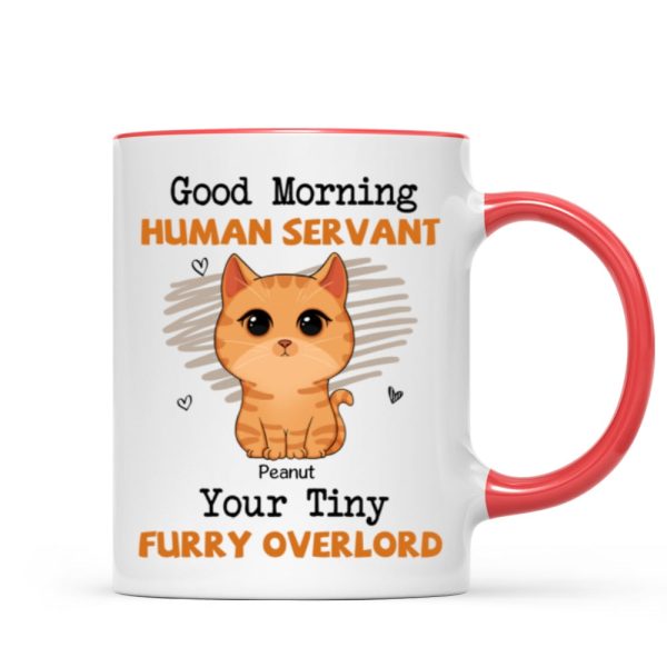 Good Morning Human Servant Cute Cats Vector Personalized Mug