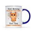 Good Morning Human Servant Cute Cats Vector Personalized Mug