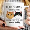 Good Morning Human Servant Fluffy Cat Face Personalized Mug Good Morning Human Servant Fluffy Cat Face Personalized Mug