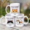 Good Morning Human Servant Fluffy Cat Half Face Personalized Mug