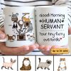 Good Morning Human Servant Fluffy Cat Tower Personalized Mug