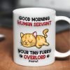 Good Morning Human Servant Personalized 3D Inflated Mug, Funny Gift For Cat Mom, Cat Dad