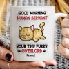 Good Morning Human Servant Personalized 3D Inflated Mug, Funny Gift For Cat Mom, Cat Dad