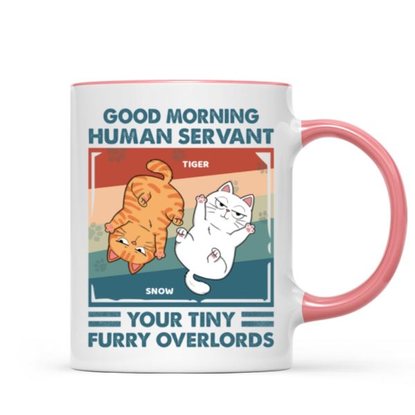 Good Morning Human Servant Retro Naughty Cats Personalized Mug