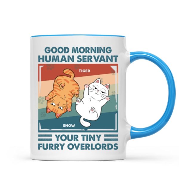 Good Morning Human Servant Retro Naughty Cats Personalized Mug