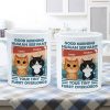 Good Morning Human Servant Retro Watercolor Cute Cats Personalized Mug