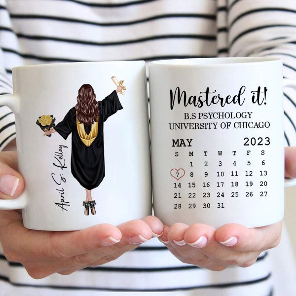 Graduation Gift Master It Gift For Senior Gift For Daughter Granddaughter Calendar Date Personalized Mug