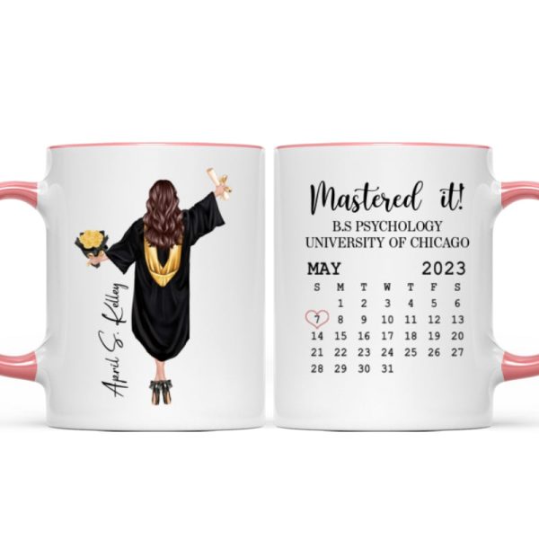 Graduation Gift Master It Gift For Senior Gift For Daughter Granddaughter Calendar Date Personalized Mug