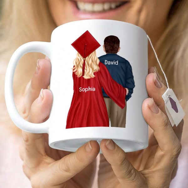 Graduation Thank You For Being Part Of My Journey, Personalized Mug, Gift For Dad