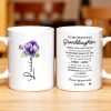 Granddaughter Spirit Shine Bravery Strength Love Pansy Flower Mug - Personalized Custom Coffee Mug - GDT102_MG