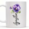 Granddaughter Strength And Wisdom Inspirational Quote With Flowers And Butterflies - Personalized Custom Coffee Mug - GDT060_MG