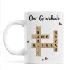 Grandkids Crossword Puzzle Art Personalized Mug, Gift For Grandma, Gift For Mom
