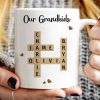 Grandkids Crossword Puzzle Art Personalized Mug, Gift For Grandma, Gift For Mom