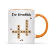Grandkids Crossword Puzzle Art Personalized Mug, Gift For Grandma, Gift For Mom