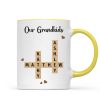 Grandkids Crossword Puzzle Art Personalized Mug, Gift For Grandma, Gift For Mom