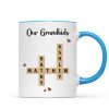 Grandkids Crossword Puzzle Art Personalized Mug, Gift For Grandma, Gift For Mom