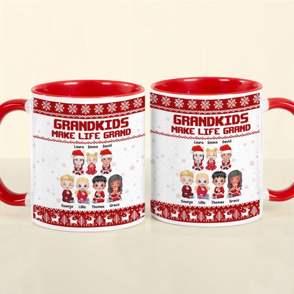 Grandkids Make Life Grand, Personalized Accent Mug, Cute Grandkids Coffee Mug, Gift For Grandma Grandkids Make Life Grand, Personalized Accent Mug, Cute Grandkids Coffee Mug, Gift For Grandma