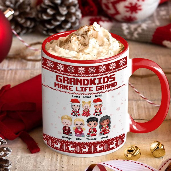 Grandkids Make Life Grand, Personalized Accent Mug, Cute Grandkids Coffee Mug, Gift For Grandma Grandkids Make Life Grand, Personalized Accent Mug, Cute Grandkids Coffee Mug, Gift For Grandma