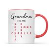Grandma Est. Grandkids Names Crossword Puzzle Art Personalized Mug