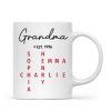 Grandma Est. Grandkids Names Crossword Puzzle Art Personalized Mug