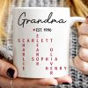 Grandma Est. Grandkids Names Crossword Puzzle Art Personalized Mug