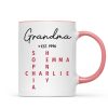 Grandma Est. Grandkids Names Crossword Puzzle Art Personalized Mug