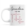 Grandma Est. Grandkids Names Crossword Puzzle Art Personalized Mug
