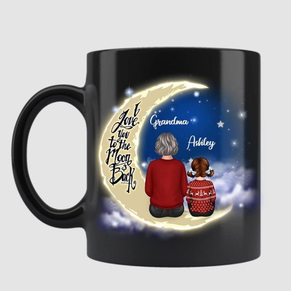 Grandma Grandkid On Moon Personalized Mug