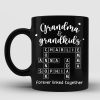 Grandma Grandpa & Grandkids Forever Linked Together Crossword Puzzle Personalized Mug