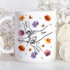 Grandma Mom 3D Effect Birth Flower Kids Holding Hand Outline Personalized Mug