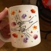 Grandma Mom 3D Effect Birth Flower Kids Holding Hand Outline Personalized Mug