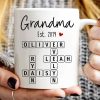 Grandma Mom Est. Crossword Puzzle Art Personalized Mug Grandma Mom Est. Crossword Puzzle Art Personalized Mug