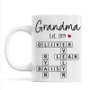 Grandma Mom Est. Crossword Puzzle Art Personalized Mug Grandma Mom Est. Crossword Puzzle Art Personalized Mug