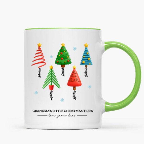 Grandma's Little Christmas Trees - Personalized Mug - Unique Christmas Gift For Grandma, Grandkids, Family