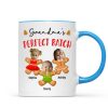 Grandma's Perfect Batch Cute Grandkids Photo Gingerbread Christmas Personalized Mug