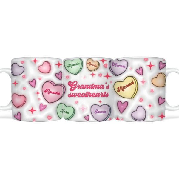 Grandma's Sweethearts Personalized 3D Inflated Effect Mug, Gift for Grandma Grandma's Sweethearts Personalized 3D Inflated Effect Mug, Gift for Grandma