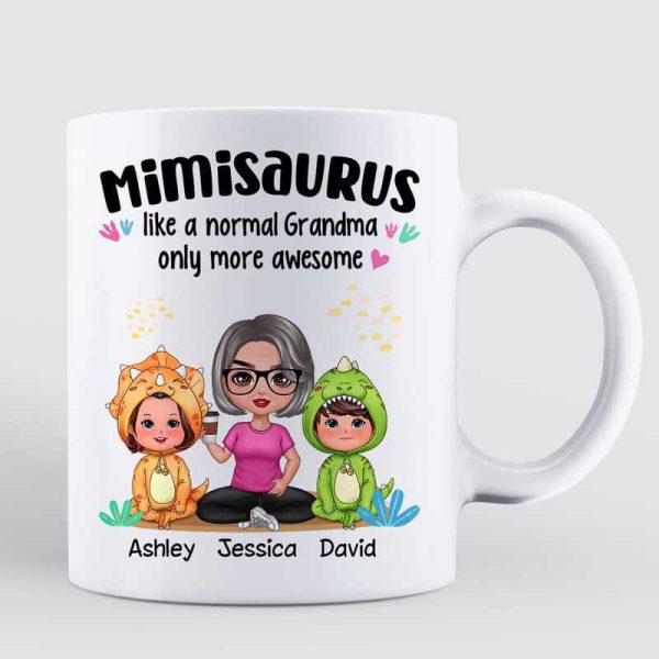 Grandmasaurus & Cute Dinosaur Doll Kid Personalized Mug Grandmasaurus & Cute Dinosaur Doll Kid Personalized Mug