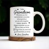 Grandson Crown Inspirational Quote With Pansy Flower Design - Personalized Custom Coffee Mug - GSN023_MG