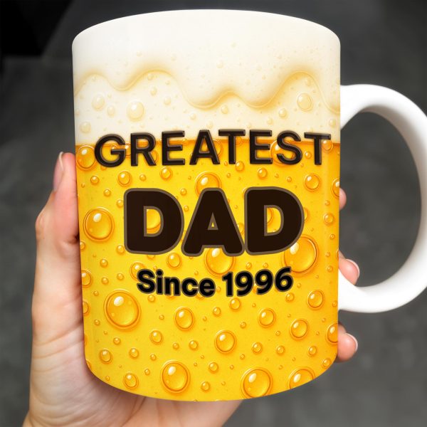 Greatest Dad Since 1996, Beer Bubbles - Personalized Custom Coffee Mug - DAD073_MG Greatest Dad Since 1996, Beer Bubbles - Personalized Custom Coffee Mug - DAD073_MG