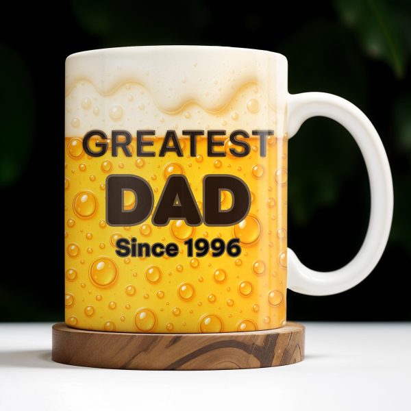 Greatest Dad Since 1996, Beer Bubbles - Personalized Custom Coffee Mug - DAD073_MG Greatest Dad Since 1996, Beer Bubbles - Personalized Custom Coffee Mug - DAD073_MG