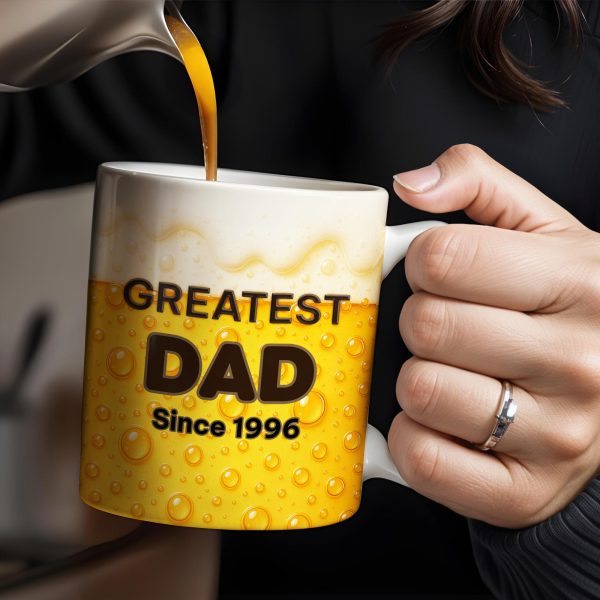 Greatest Dad Since 1996, Beer Bubbles - Personalized Custom Coffee Mug - DAD073_MG Greatest Dad Since 1996, Beer Bubbles - Personalized Custom Coffee Mug - DAD073_MG
