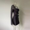 Grey Long Sleeve Crop Top And Mini Skirt Wrap Set Grey Long Sleeve Crop Top And Mini Skirt Wrap Set