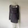 Grey Long Sleeve Crop Top And Mini Skirt Wrap Set Grey Long Sleeve Crop Top And Mini Skirt Wrap Set