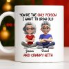 Grow Old And Cranky With, Cartoon Couple - Personalized Custom Coffee Mug - CPL990_MG Grow Old And Cranky With, Cartoon Couple - Personalized Custom Coffee Mug - CPL990_MG