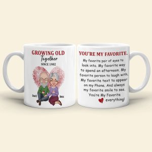 Growing Old Together Personalized Old Couple Mug, Gift For Couple