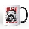 Grumpy Christmas Cat Personalized Mug, Funny Santa Hat Holiday Lights Gift for Sarcastic Festive People with Custom Name Grumpy Christmas Cat Personalized Mug, Funny Santa Hat Holiday Lights Gift for Sarcastic Festive People with Custom Name