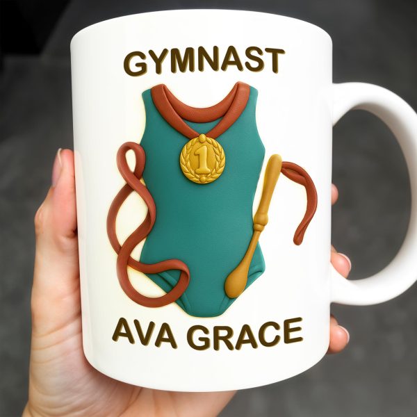 Gymnast, Leotard, Medal, and Ribbon - Personalized Custom Coffee Mug - GRAD300_MG Gymnast, Leotard, Medal, and Ribbon - Personalized Custom Coffee Mug - GRAD300_MG