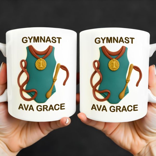 Gymnast, Leotard, Medal, and Ribbon - Personalized Custom Coffee Mug - GRAD300_MG Gymnast, Leotard, Medal, and Ribbon - Personalized Custom Coffee Mug - GRAD300_MG